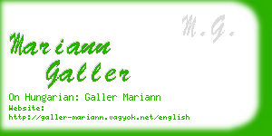 mariann galler business card